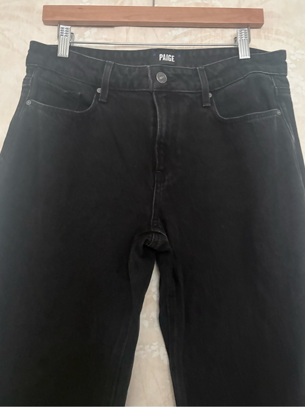 PAIGE Black Wide-Leg Jeans with High Rise - Picture 4 of 13